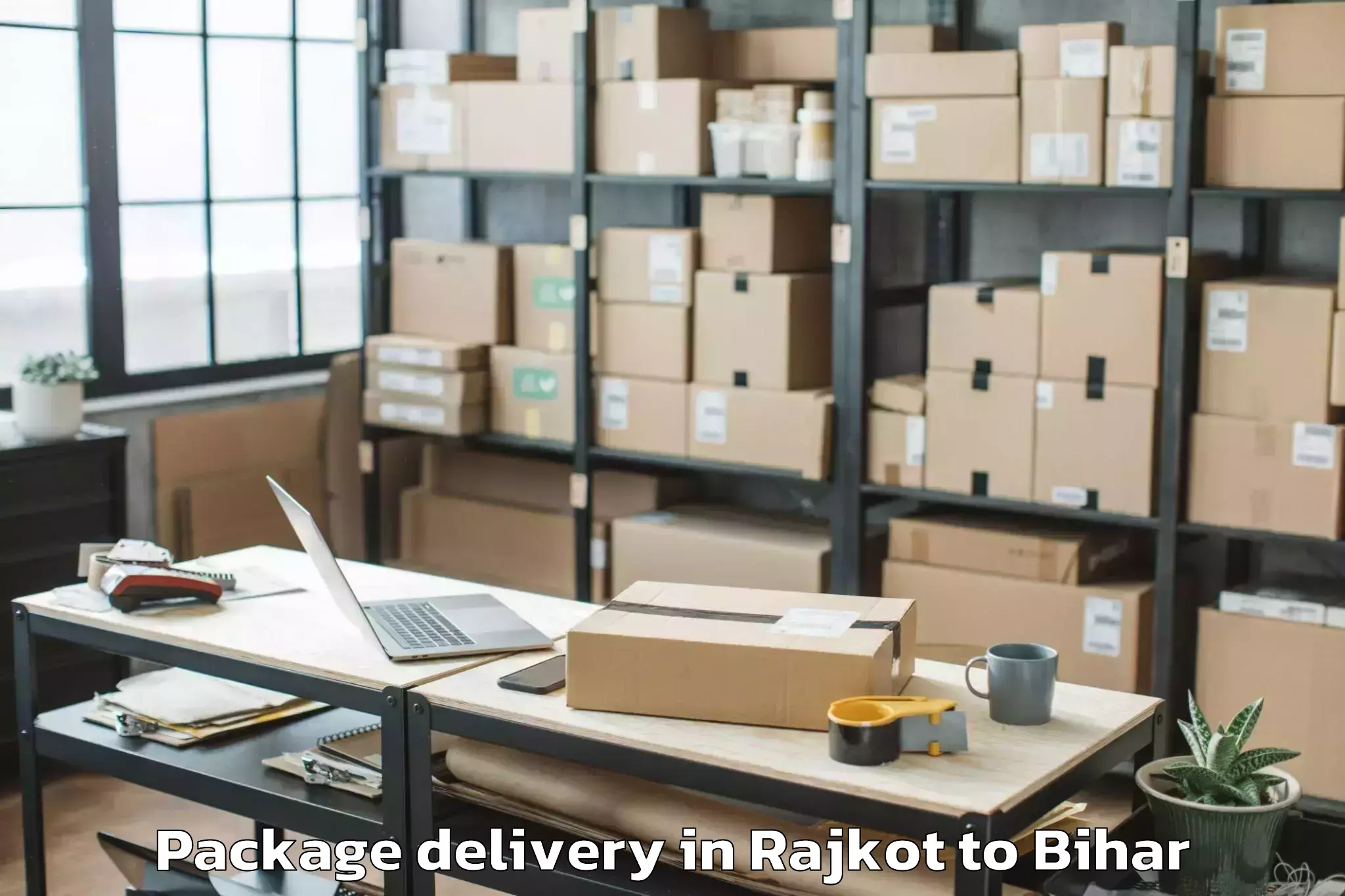 Professional Rajkot to Chanakya National Law Universi Package Delivery